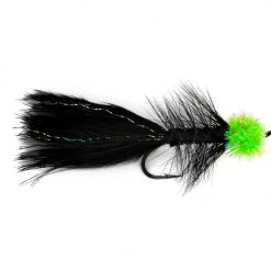 Fulling Mill Flies Mega Egg Leech Black & Chartreuse