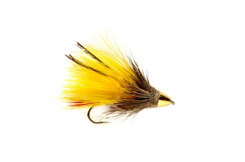 Fulling Mill Flies Conehead Marabou Muddler Yellow 3 Fulling Mill Flies Conehead Marabou Muddler Yellow