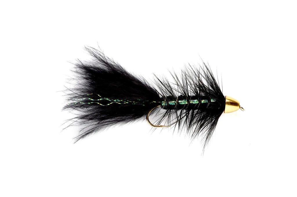 Fulling Mill Flies Conehead Woolly Bugger Black 3 Fulling Mill Flies Conehead Woolly Bugger Black