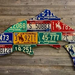 Cody Richardson Art - Large Antique 4-Foot Mixed Western Trout License Plate Art
