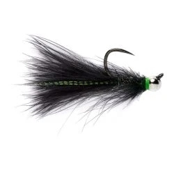 Fulling Mill Flies CDC Jig Streamer Minnow Black Barbless