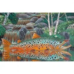 DeYoung Print - Brown Trout Waterfall Gifts