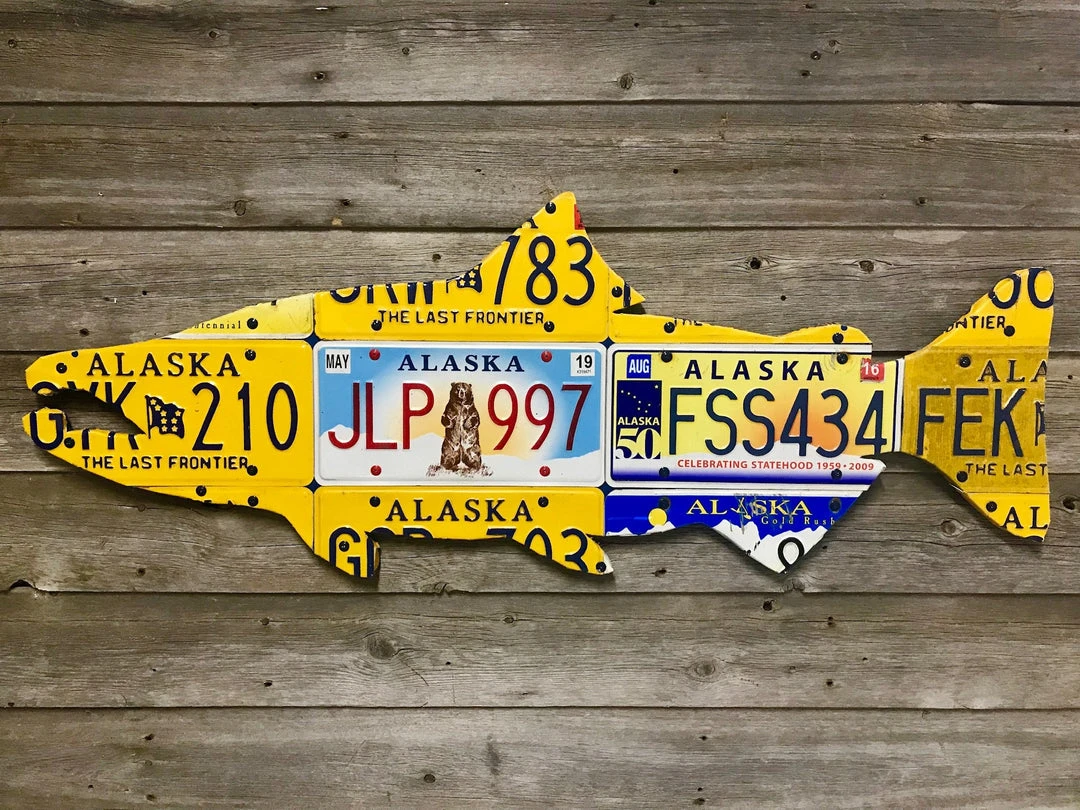 Cody Richardson Art - Alaska Chinook Salmon License Plate Art 3 Cody Richardson Art - Alaska Chinook Salmon License Plate Art