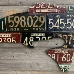 Gifts Cody Richardson Art - Massachusetts Largemouth Bass Antique License Plate Art