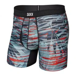SAXX HOT SHOT BOXER BRIEF FLY - CRYSTAL PALMS- FOG BLUE