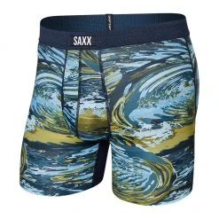 SAXX HOT SHOT BOXER BRIEF FLY - WATER CAMO- DARK INK Layering & Underwear