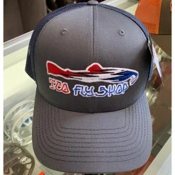 TCO Fly Shop Steal Your Fish Trucker - Charcoal/Columbia Blue Socks Hats Gloves