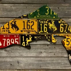 Gifts Cody Richardson Art - Wyoming Antique Trout License Plate Art